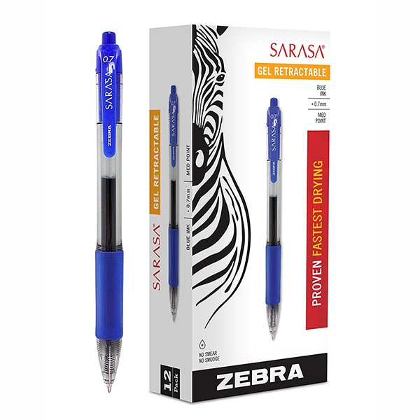 Zebra JJB15 Sarasa 0.7mm Gel Pen - Blue (pkt/12pcs)